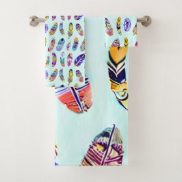 Colorful Feather Pattern Bad Handdoek