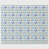 Colorful Feather Pattern Cadeaupapier (Vlak)