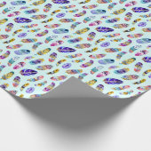 Colorful Feather Pattern Cadeaupapier (Hoek)