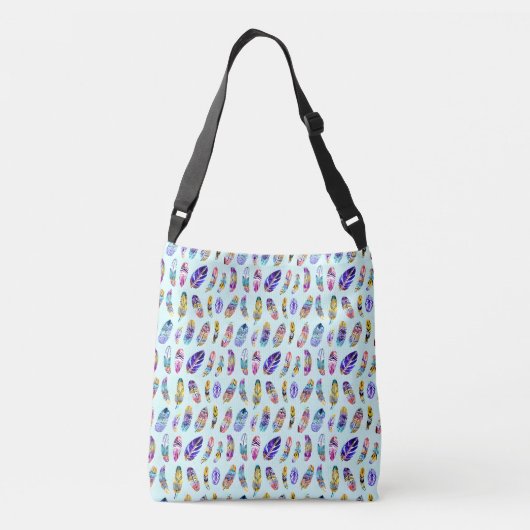Colorful Feather Pattern Crossbody Tas (Achterkant)