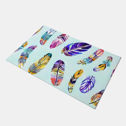 Colorful Feather Pattern Deurmat (Schuin)