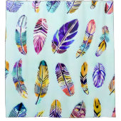 Colorful Feather Pattern Douchegordijn (Voorkant)