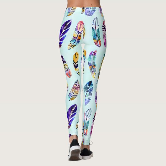 Colorful Feather Pattern Leggings (Achterkant)
