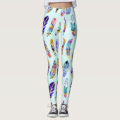 Colorful Feather Pattern Leggings (Voorkant)
