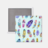 Colorful Feather Pattern Magneet (Voorkant / Achterkant)