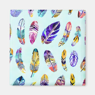 Colorful Feather Pattern Magneet