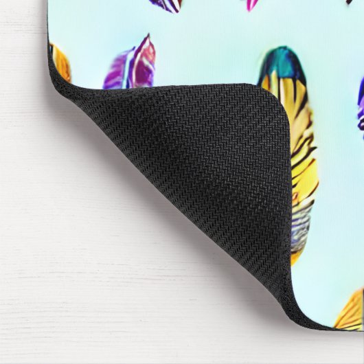 Colorful Feather Pattern Muismat (Hoek)