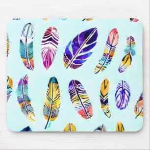 Colorful Feather Pattern Muismat