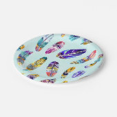 Colorful Feather Pattern Papieren Bordje (Gekanteld)