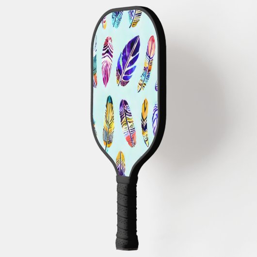 Colorful Feather Pattern Pickleball Paddle (Links)