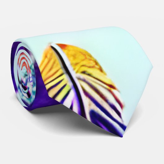 Colorful Feather Pattern Stropdas (Opgerold)
