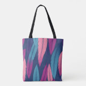 Colorful Feather Pattern Tote Bag with Black Strap (Achterkant)