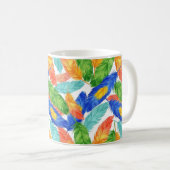 Colorful Feather Pattern — Watercolor Abstract Koffiemok (Voorkant rechts)