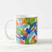 Colorful Feather Pattern — Watercolor Abstract Koffiemok (Links)