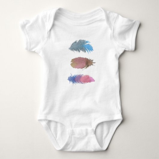 Colorful Feathers baby onsie Romper (Voorkant)