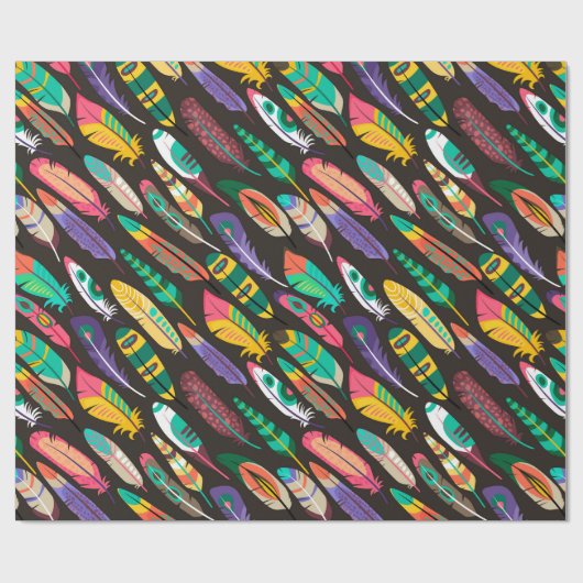 Colorful Feathers Cadeaupapier (Vlak)