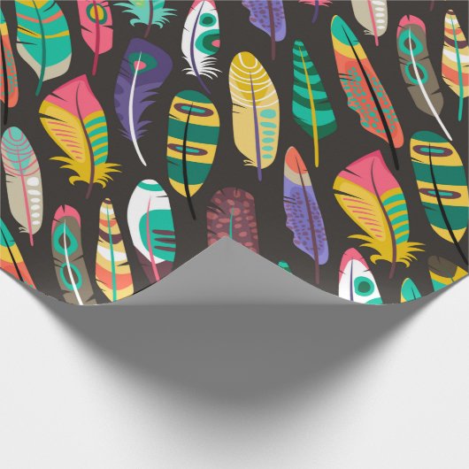 Colorful Feathers Cadeaupapier (Hoek)