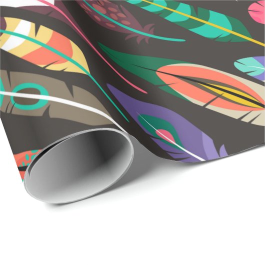 Colorful Feathers Cadeaupapier (Rol Hoek)