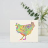 Colorful Feathers Chicken Cute Artsy Boerderij Hen Briefkaart (Staand voorkant)