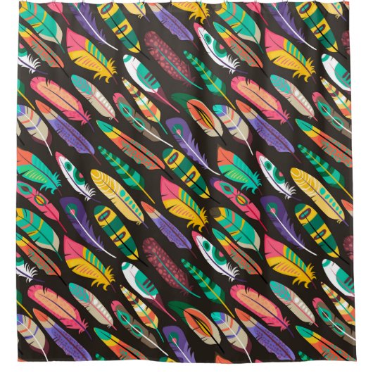 Colorful Feathers Douchegordijn (Voorkant)