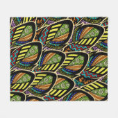 Colorful Feathers fleece deken (Voorkant (Horizontaal))
