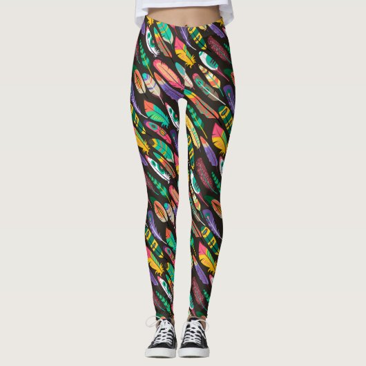 Colorful Feathers Leggings (Voorkant)