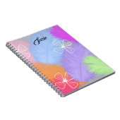 Colorful Feathers met naam, Notitieboek (Rechterzijde)