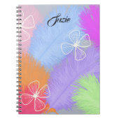Colorful Feathers met naam, Notitieboek (Voorkant)