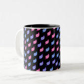 Colorful Feathers Pattern Tweekleurige Koffiemok (Voorkant links)