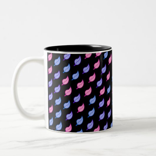 Colorful Feathers Pattern Tweekleurige Koffiemok (Links)