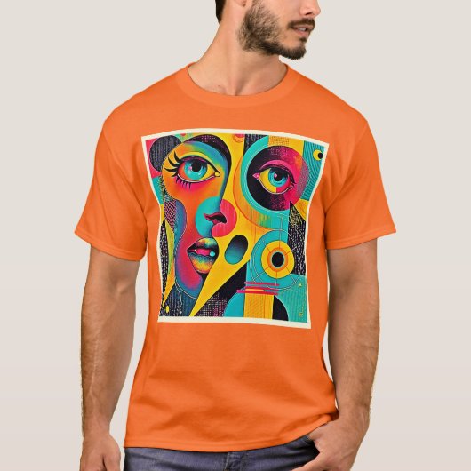 Colorful Feelings: Abstract Face T-shirt (Voorkant)