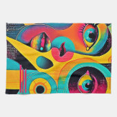 Colorful Feelings: Abstract Face Theedoek (Horizontaal)