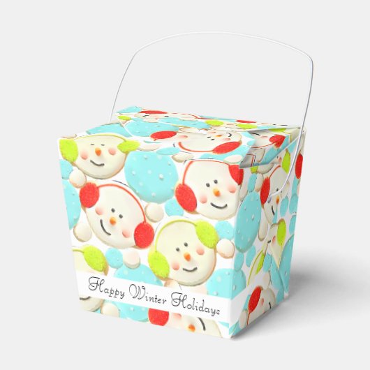 Colorful Feestdagen Snowmen Bedankdoosjes (Voorkant Zijde)