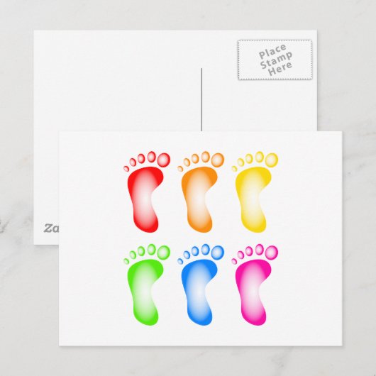 Colorful Feet Briefkaart (Voorkant / Achterkant)