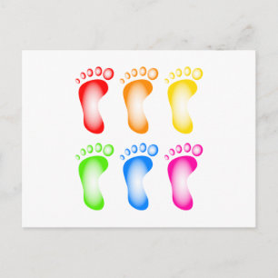 Colorful Feet Briefkaart