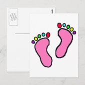 Colorful Feet Cartoon Briefkaart (Voorkant / Achterkant)