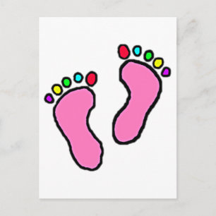 Colorful Feet Cartoon Briefkaart