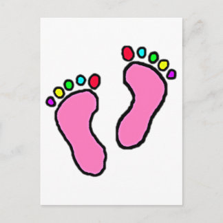 Colorful Feet Cartoon Briefkaart