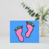 Colorful Feet Cartoon Briefkaart (Staand voorkant)