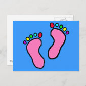 Colorful Feet Cartoon Briefkaart (Voorkant / Achterkant)