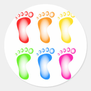 Colorful Feet Ronde Sticker