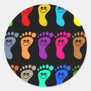 Colorful Feet Ronde Sticker