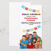 Colorful Feliz Navidad-fotokaart met banners Feestdagenkaart (Voorkant / Achterkant)