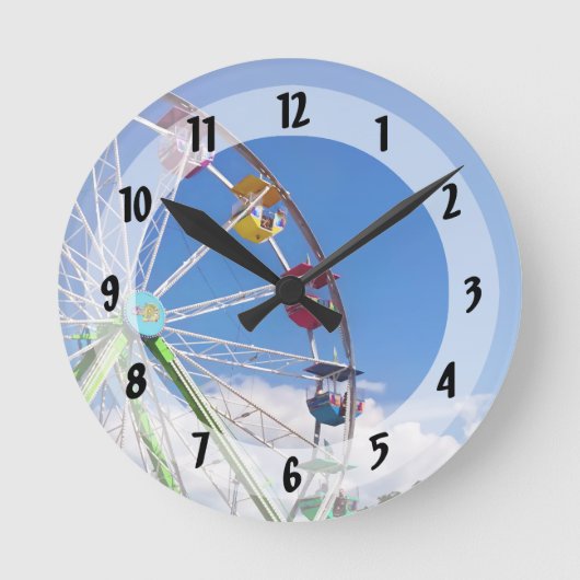Colorful Ferris Wheel Ronde Klok (Voorkant)