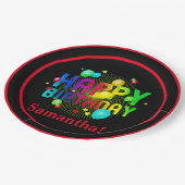 Colorful Festive Happy Birthday Papieren Bordje (Gekanteld)