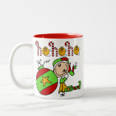 Colorful Festive kerstfeestdag Elf Tweekleurige Koffiemok (Links)