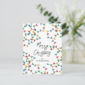 Colorful Festive kerstlampje Feestdagenkaart (Staand voorkant)