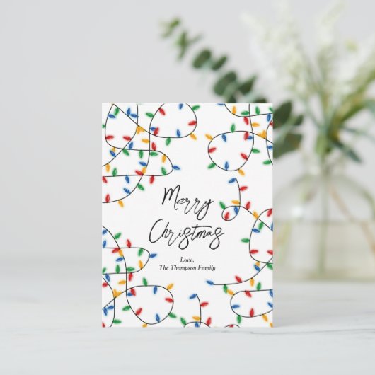 Colorful Festive kerstlampje Feestdagenkaart (Staand voorkant)