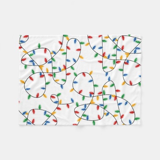 Colorful Festive kerstlampje Fleece Deken (Voorkant (Horizontaal))