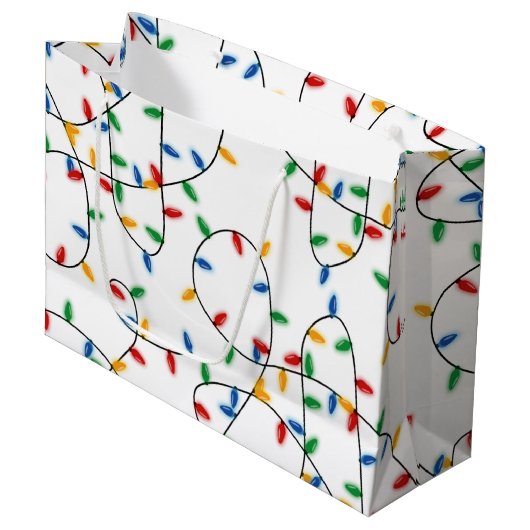 Colorful Festive kerstlampje Groot Cadeauzakje (Voorkant Gekanteld)